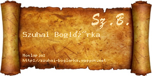 Szuhai Boglárka névjegykártya